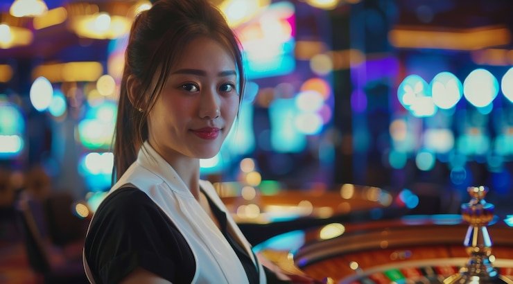 Tampilan meja Speed Blackjack langsung di bwf toto dengan dealer profesional dan antarmuka pemain